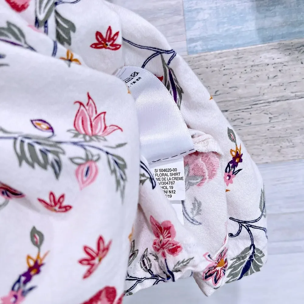 Old Navy Long Sleeve Floral Shirt Dress Cotton Blend Casual Toddler Girl 4T